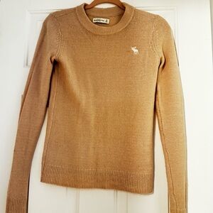Abercrombie & Fitch Women's Camel Crew Neck Sweater